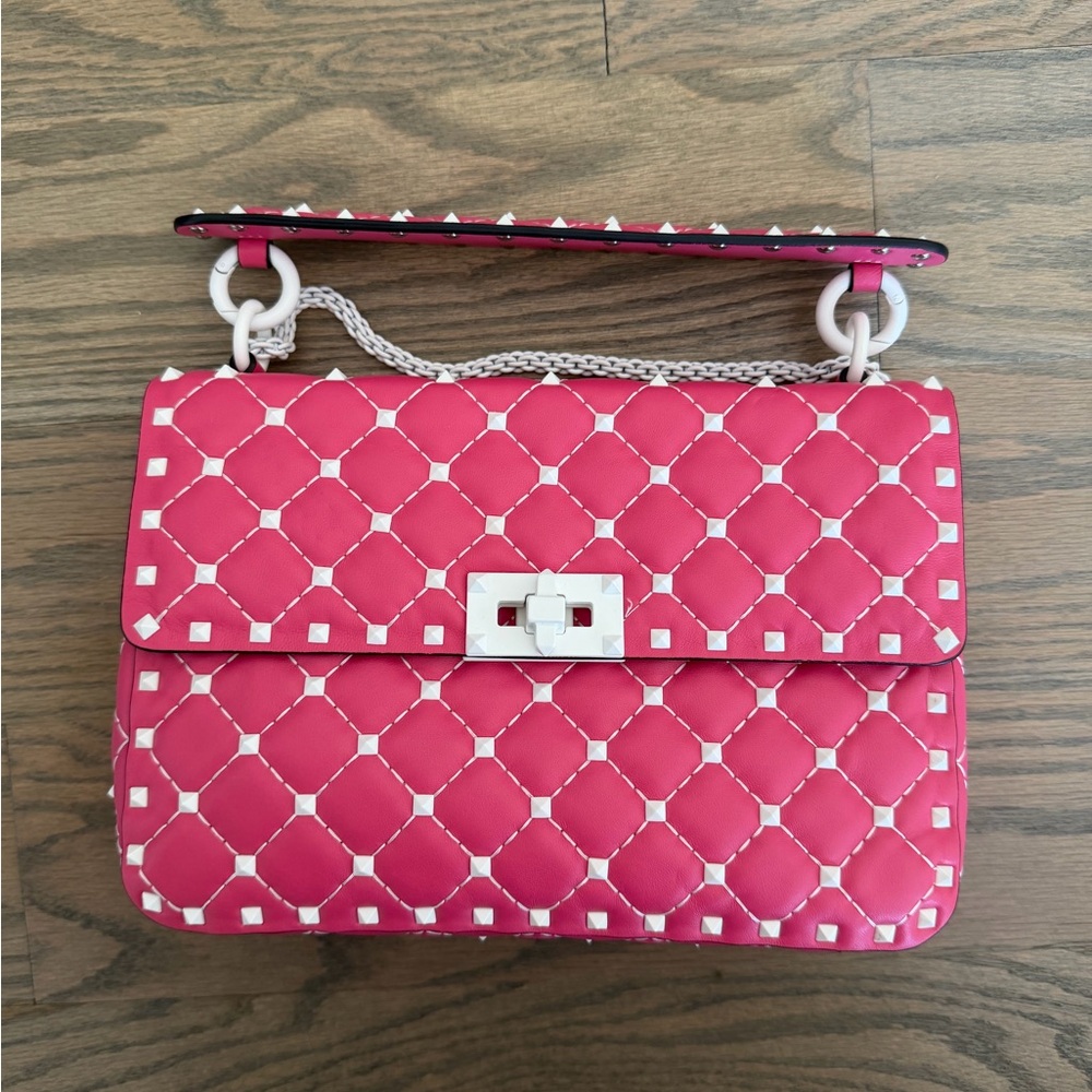 Valentino Garavani Pink Studded Shoulder Bag